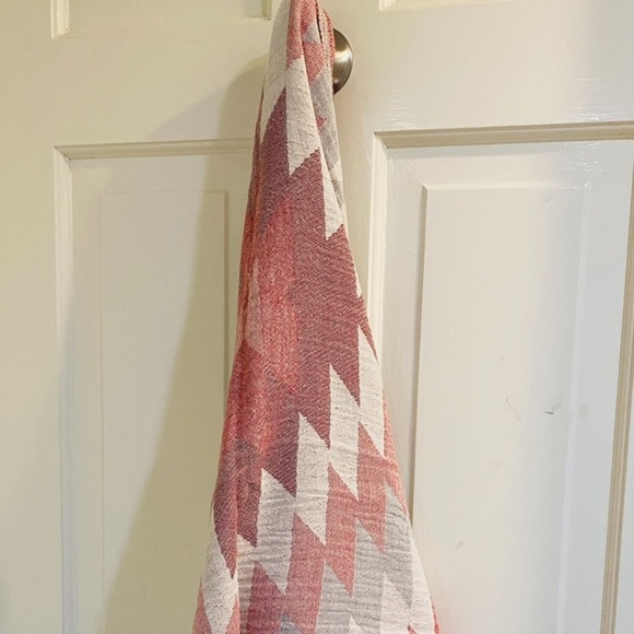 Organic Woven Wrap Towel Blanket Western Bohemian 2 Side Design Clay Pink NEW OS - Picture 9 of 12